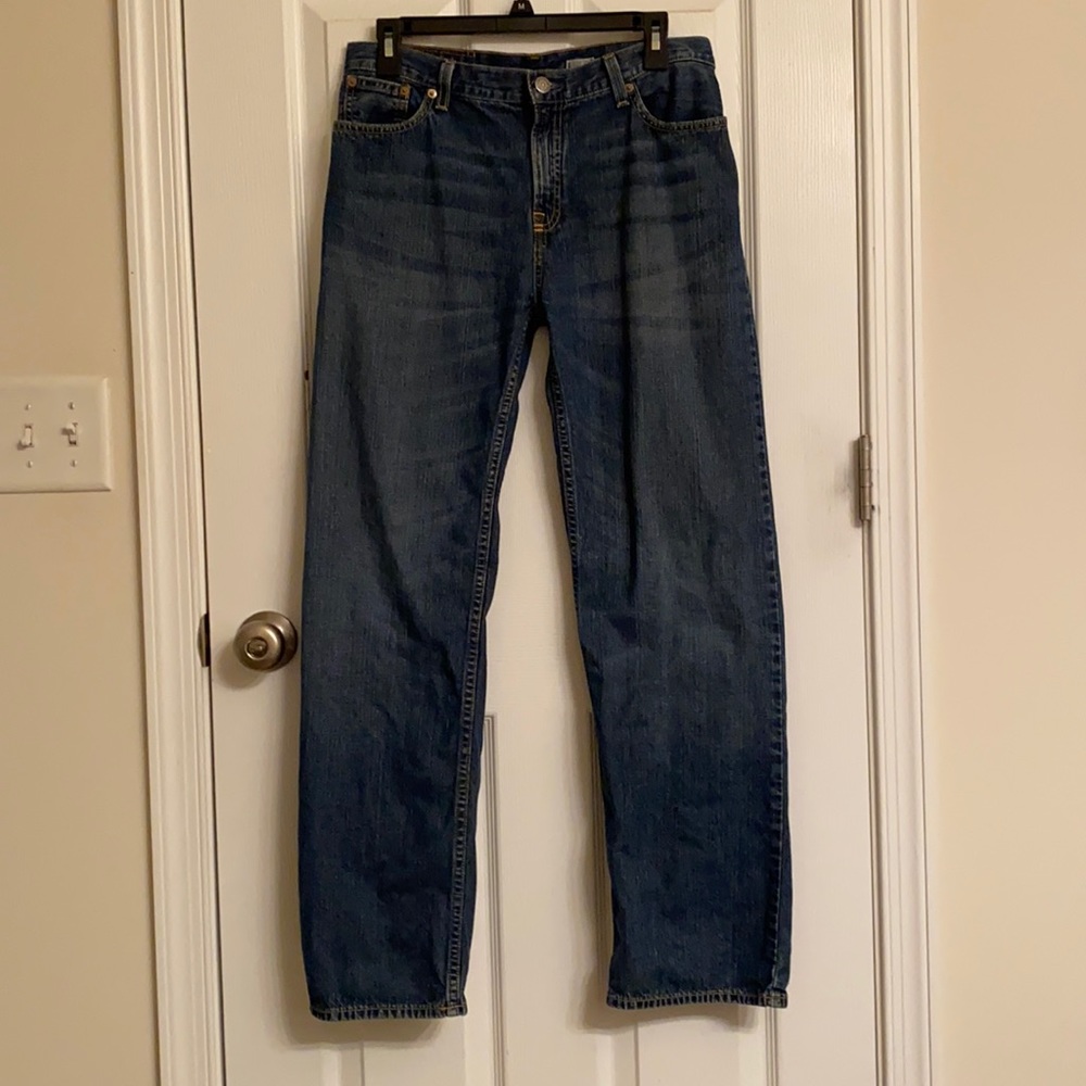 Polo Ralph Lauren Classic Fit Dark Blue Denim Cotton Jeans Size 20
